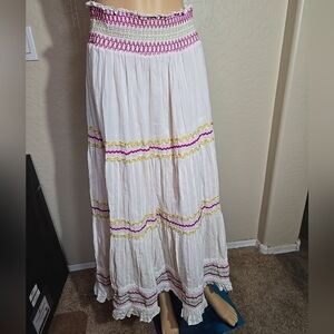 Double D Ranch Embroidered Maxi Skirt Size M With Liner